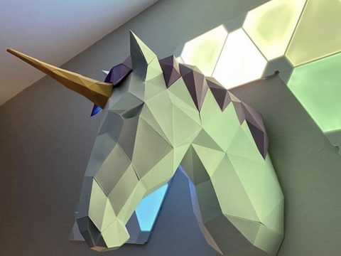 3D papercraft Unicorn's Head